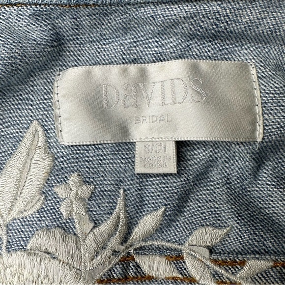 David’s Bridal “The Bride” Embroidered Jean Jacket. Size Small - Picture 8 of 9